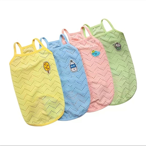 SOLD❌ Spring Summer Puppy Cat Clothes Simple Sling Thin Breathable Mesh Pet Tank - Picture 5 of 10